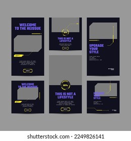 Stylish designs of social media templates. Editable branding social media templates. Marketing Social Media Template