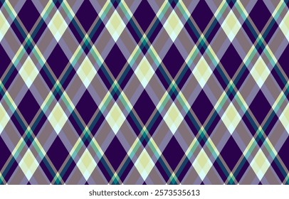 Stylish diagonal plaid pattern in muted jewel tones. Perfect for textile design, website backgrounds, or fashion illustrations.  A versatile and elegant design.