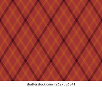 Stylish diagonal plaid pattern in warm autumnal hues.  Perfect for fallthemed designs, textiles, backgrounds, and website design. This seamless texture offers a versatile and sophisticated aesthetic.