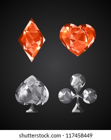 Stylish diamond figures for card games