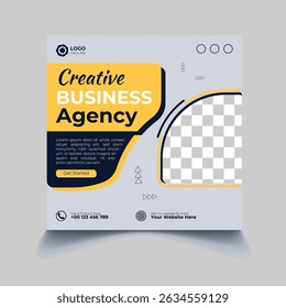 Stylish Digital Marketing Social Media Post Template – Square Format Layout for Branding, Business Promotion, Online Advertising, and Creative Agency Marketing Campaigns