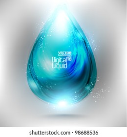 stylish digital neon droplet design