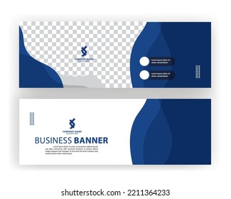 Stylish Digital Technology, Blue Color Theme horizontal banner design Template Modern horizontal banner design