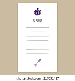 Stylish To Do List Card with Green Slippers Vector Illustration