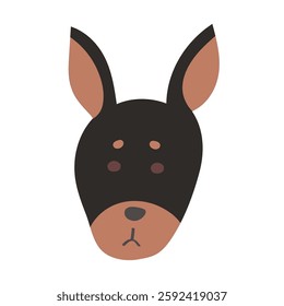 Stylish Doberman head illustration, face icon