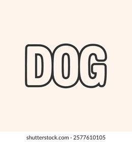 Stylish Dog Typography Vector Illustration with Creative Text Design Template and Colorful Background for Pet and Animal Lovers