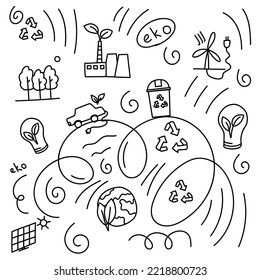 A stylish doodle about nature conservation ecology