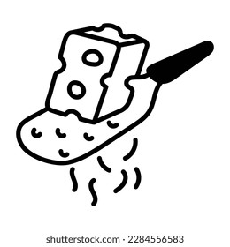 A stylish doodle icon of cheese shredder