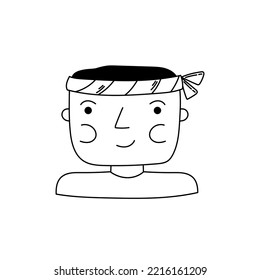 Stylish doodle portrait young man. Element for print, postcard and poster. Vector
illustration 