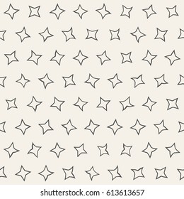 Stylish Doodle Scattered Shapes. Vector Seamless Black And White Freehand Pattern