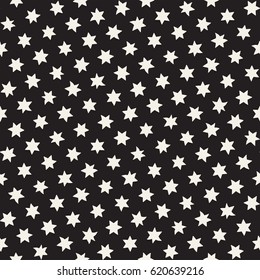 Stylish Doodle Scattered Shapes. Vector Seamless Black And White Freehand Pattern