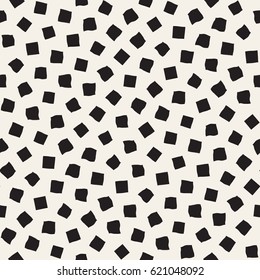 Stylish Doodle Scattered Shapes. Vector Seamless Black And White Freehand Pattern