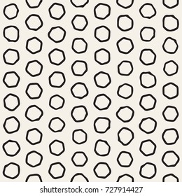 Stylish Doodle Scattered Shapes. Vector Seamless Black And White Freehand Pattern