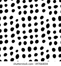 Stylish doodle seamless pattern. Hand drawn casual polka dot texture. Pointillism