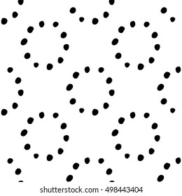 Stylish doodle seamless pattern. Hand drawn casual polka dot texture. Pointillism