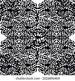 Stylish doodle seamless pattern with splash pattern black on white background. Abstract wallpaper, fabric