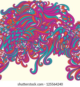 Stylish doodle vector floral seamless pattern