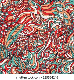Stylish doodle vector floral seamless pattern