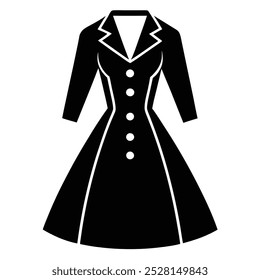 Um elegante vestido moderno de duas mamas para meninas em arte de design de moda vetorial. Perfeito para impressões digitais de moda, ilustrações de vestuário e projetos de design de roupas infantis na moda.