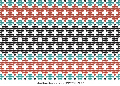 Stylish downward arrow lines knitting texture geometric seamless pattern. Rug knitwear structure imitation. Winter seamless knitted pattern. Christmas spirit backdrop.