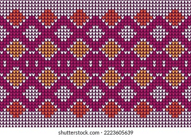 Stylish downward arrow lines knitting texture geometric seamless pattern. Rug knitwear structure imitation. Winter seamless knitted pattern. Christmas spirit backdrop.