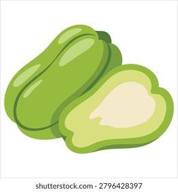 Stylish drawing of chayote symbol logo vectorized layout template