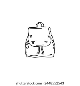 Mochila estilizada dibujada sobre fondo blanco
