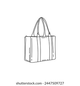 Bolso dibujado con estilo sobre fondo blanco