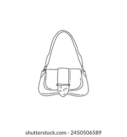 Stylish drawn bag on white background