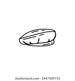 Stylish drawn hat on white background