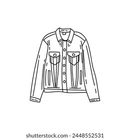 Elegante chaqueta dibujada sobre fondo blanco