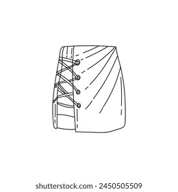 Stylish drawn skirt on white background