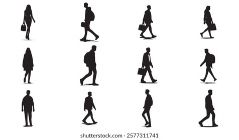 Stylish Women’s Dress Silhouette Vectors for Fashion Marketing