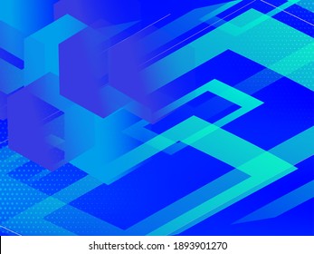 stylish dynamic blue geometric shape background