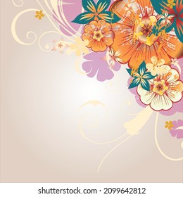 Stylish Easter flower square template. 