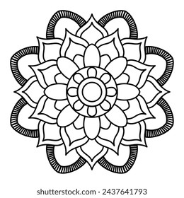 stylish and easy mandala design for henna , tattoo design
