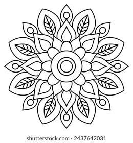 stylish and easy mandala design for henna , tattoo design, mandala art for coloring book
