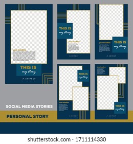 Stylish editable template for social networks stories, vector illustration. Design backgrounds for social media for Personal use, personal branding.