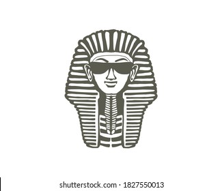 stylish egyptian pharaoh mask, Pharaoh Tutankhamun mask silhouette