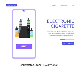 Stylish Electronic Cigarette flat vector illustration. 