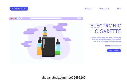 Stylish Electronic Cigarette flat vector illustration. 