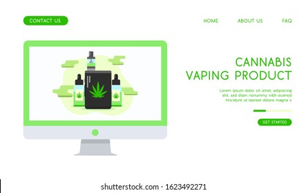 Stylish Electronic Cigarette flat vector illustration. 