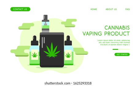 Stylish Electronic Cigarette flat vector illustration. 