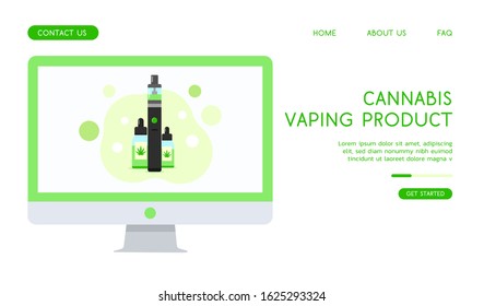 Stylish Electronic Cigarette flat vector illustration. 