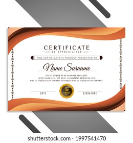 Stylish elegant certificate design template vector