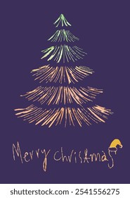 
Stylish elegant Christmas tree card