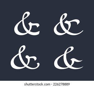 Stylish and elegant custom ampersands for invitations or cards. Vector illustration