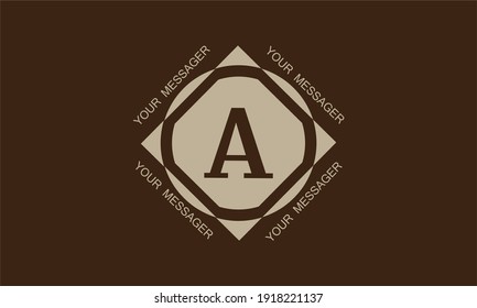 Monograma gráfico elegante y elegante con la letra A en tonos marrones. Diseño de logotipos, emblema comercial.