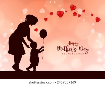 Stylish elegant Happy Mother's day celebration greeting card design vector