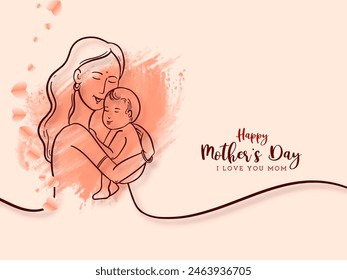 Stylish elegant Happy Mother's day celebration greeting card design vector